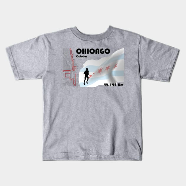 Chicago marathon Kids T-Shirt by CTinyFactory